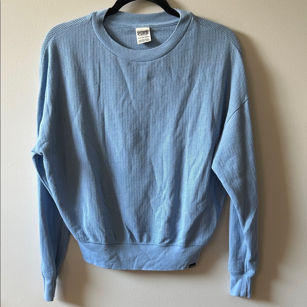 PINK Victoria's Secret Light Blue Crew Neck Sweater